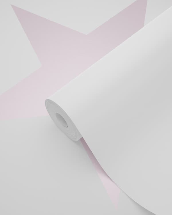 Origin Wallcoverings tapet stor stjärna puderrosa och matt vitt 53 cm x 10,05 m