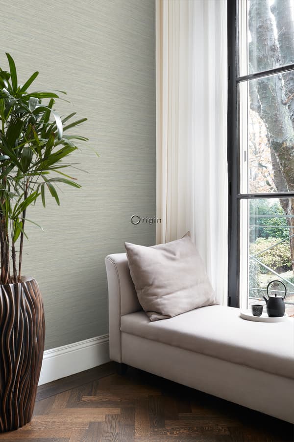 Origin Wallcoverings tapet vävd struktur grön grå 0,53 x 10,05 m