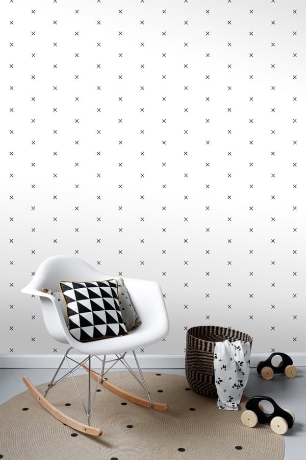 ESTAhome tapet grafiskt motiv svart och vitt 0,53 x 10,05 m