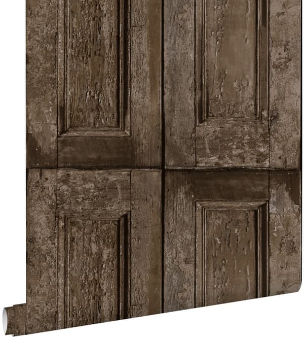 ESTAhome tapet paneldøre mørkebrunt 53 cm x 10,05 m
