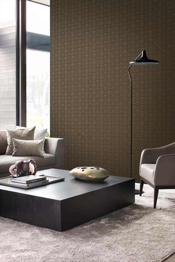 Origin Wallcoverings tapet ornament brunt och glänsande brons 53 cm x 10,05 m