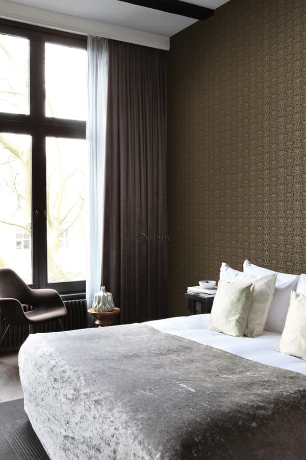 Origin Wallcoverings tapet ornament brunt och glänsande brons 53 cm x 10,05 m