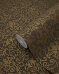 Miniatyrbild 7 av 8: Origin Wallcoverings tapet ornament brunt och glänsande brons 53 cm x 10,05 m