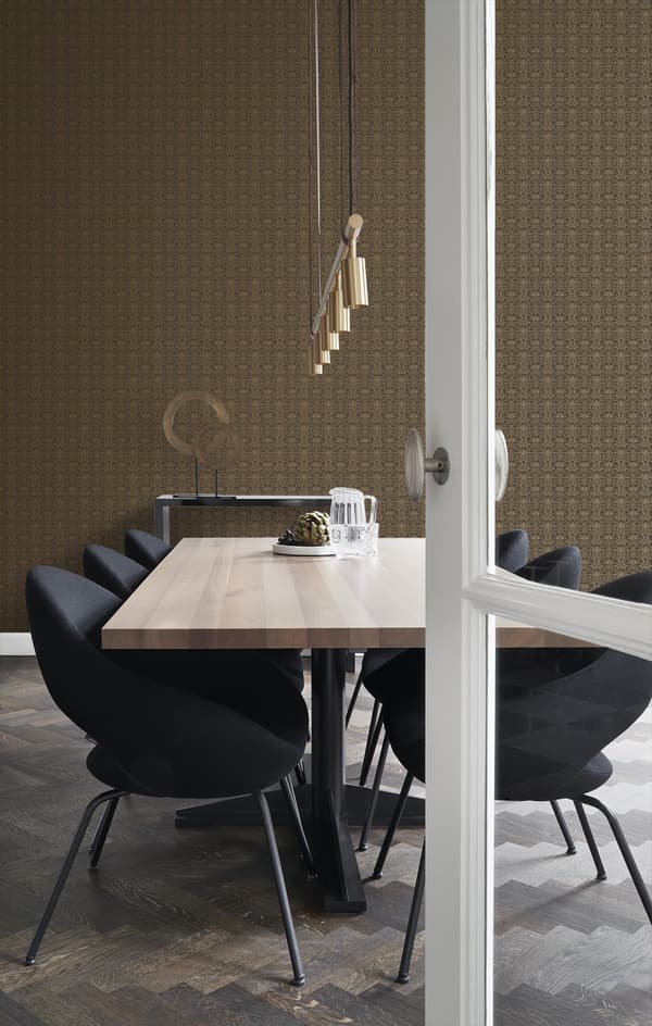 Origin Wallcoverings tapet ornament brunt och glänsande brons 53 cm x 10,05 m