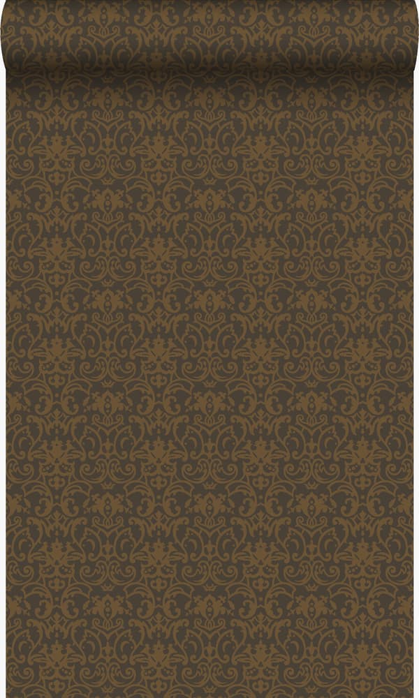 Origin Wallcoverings tapet ornament brunt och glänsande brons 53 cm x 10,05 m