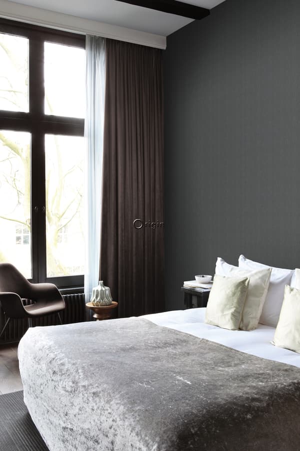 Origin Wallcoverings tapet fiskbensväv gråblått 0,53 x 10,05 m