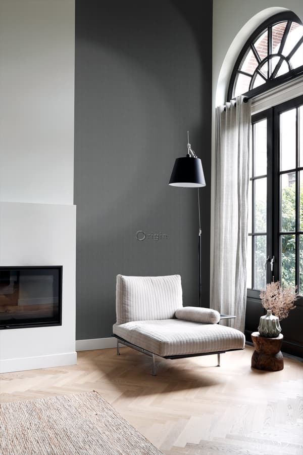 Origin Wallcoverings tapet fiskbensväv gråblått 0,53 x 10,05 m