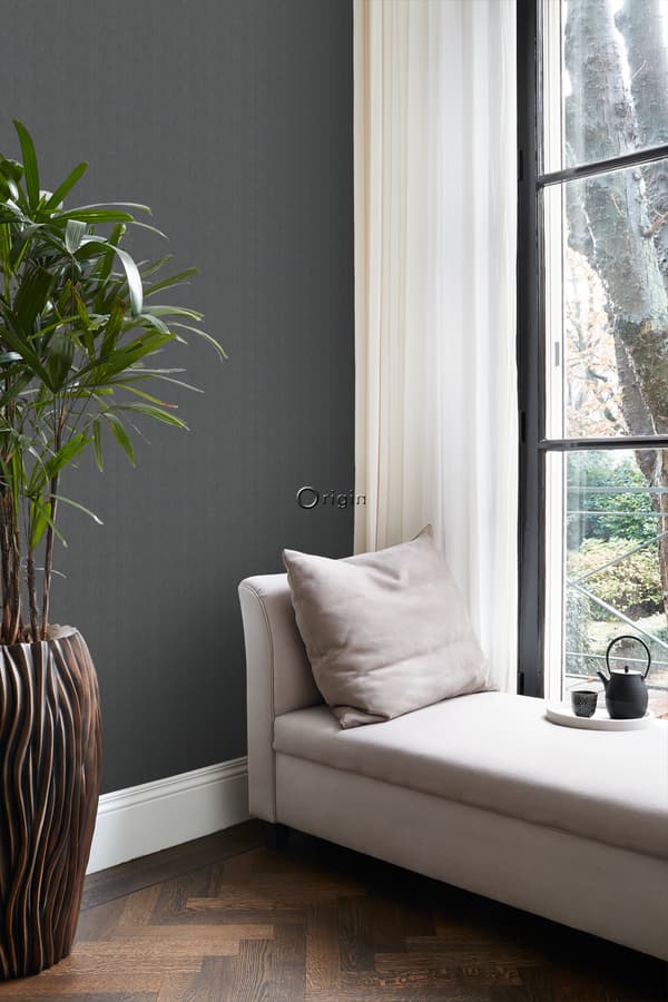 Origin Wallcoverings tapet fiskbensväv gråblått 0,53 x 10,05 m