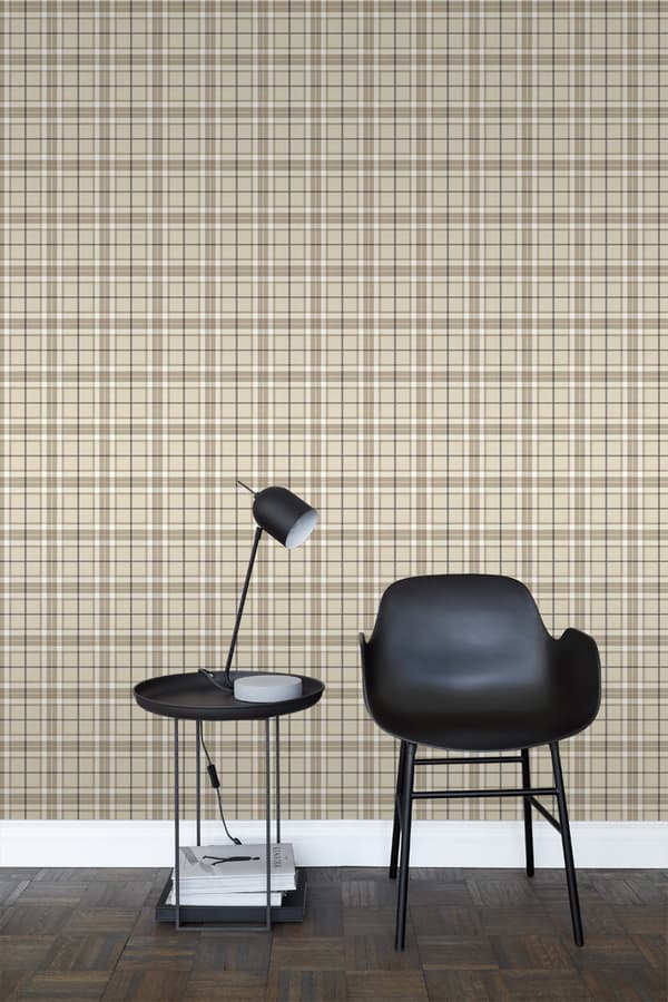 ESTAhome tapet rutor beige och brunt 53 cm x 10,05 m