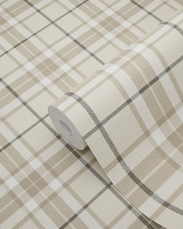 ESTAhome tapet rutor beige och brunt 53 cm x 10,05 m