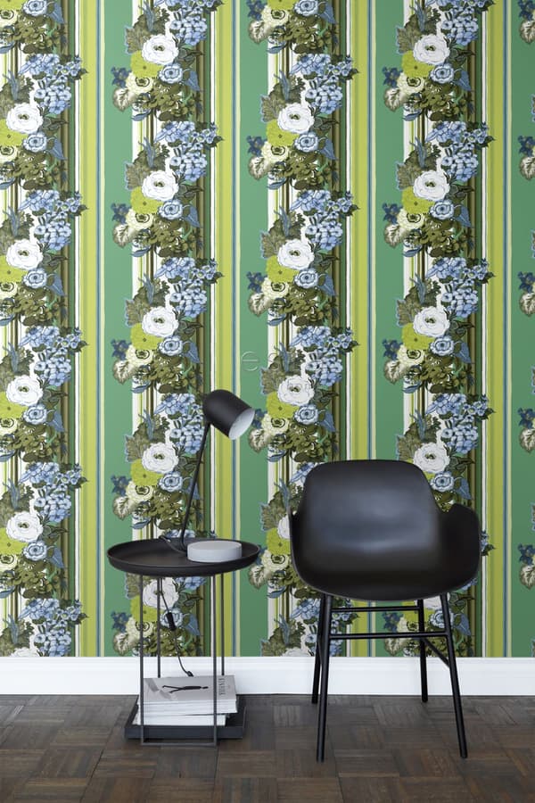 ESTAhome tapet vintage blomster grønt og limegrønt 53 cm x 10,05 m