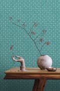 Miniatyrbillede 4 af 8: ESTAhome tapet geometriske former mørkt aquagrønt 53 cm x 10,05 m