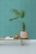 Miniatyrbillede 5 af 8: ESTAhome tapet geometriske former mørkt aquagrønt 53 cm x 10,05 m