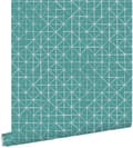 Miniatyrbillede 1 af 8: ESTAhome tapet geometriske former mørkt aquagrønt 53 cm x 10,05 m