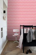 Miniatyrbillede 3 af 8: ESTAhome tapet zig-zag-motiv koralrødt og lyserødt 53 cm x 10,05 m