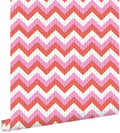 Miniatyrbillede 1 af 8: ESTAhome tapet zig-zag-motiv koralrødt og lyserødt 53 cm x 10,05 m