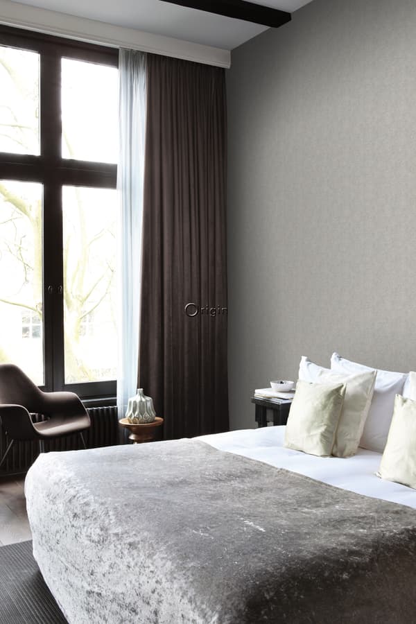 Origin Wallcoverings tapet fiskbensväv ljust mullvadsgrått 0,53 x 10,05 m