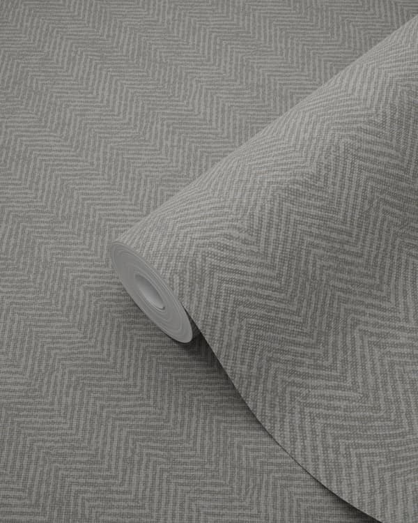 Origin Wallcoverings tapet fiskbensväv ljust mullvadsgrått 0,53 x 10,05 m
