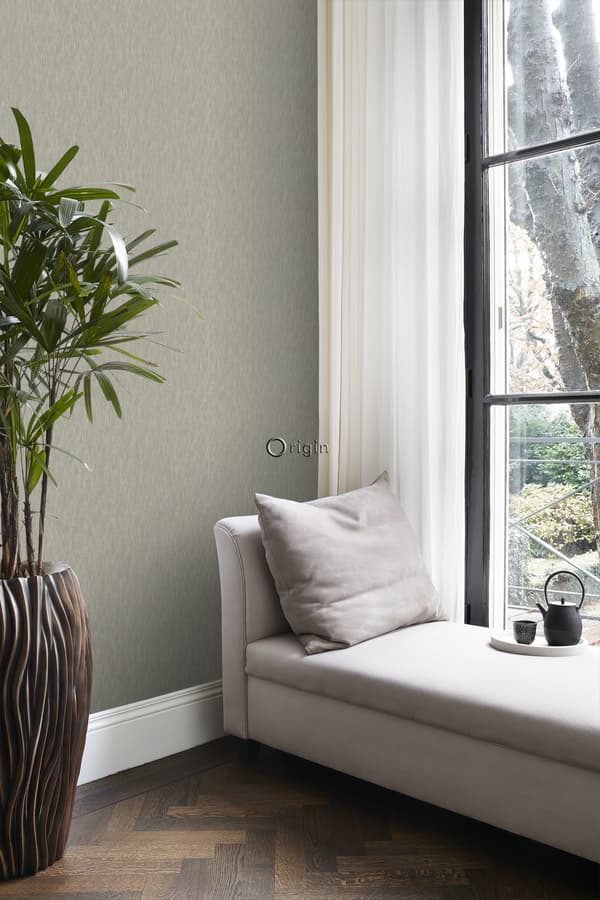 Origin Wallcoverings tapet ensfarvet linnedstruktur brunt 53 cm x 10,05 m