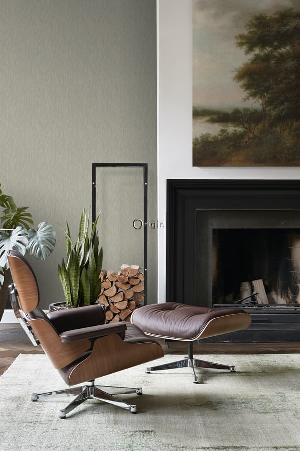 Origin Wallcoverings tapet ensfarvet linnedstruktur brunt 53 cm x 10,05 m