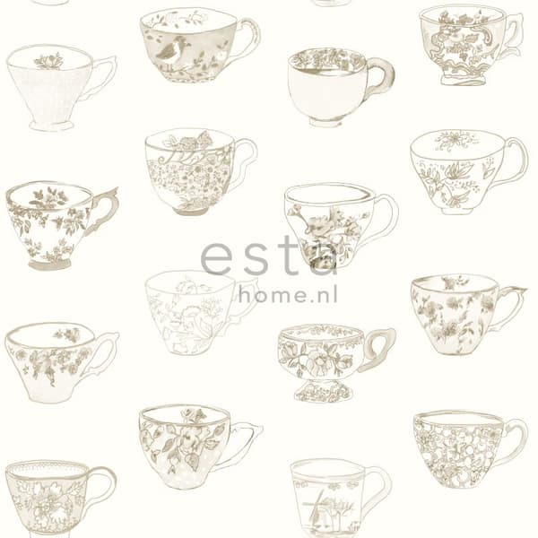 ESTAhome tapet koppar och fat beige 53 cm x 10,05 m