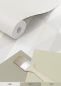 Miniatyrbild 2 av 8: ESTAhome tapet grafiska trianglar silver, grått och beige 53 cm x 10,05 m