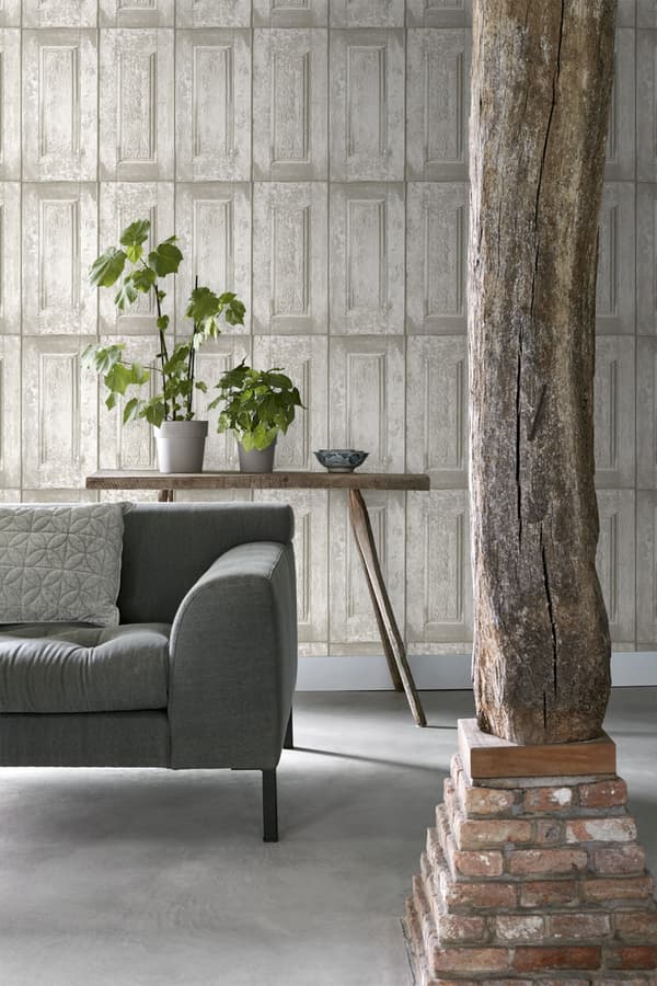 ESTAhome tapet paneldörrar vitt 53 cm x 10,05 m