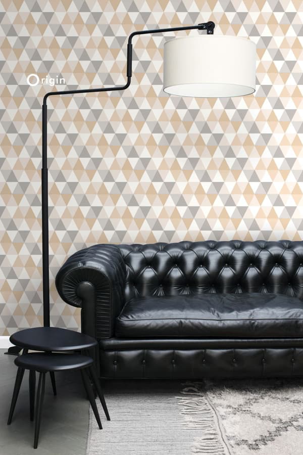 Origin Wallcoverings tapet grafiske trekanter beige 53 cm x 10,05 m