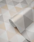 Miniatyrbillede 6 af 8: Origin Wallcoverings tapet grafiske trekanter beige 53 cm x 10,05 m