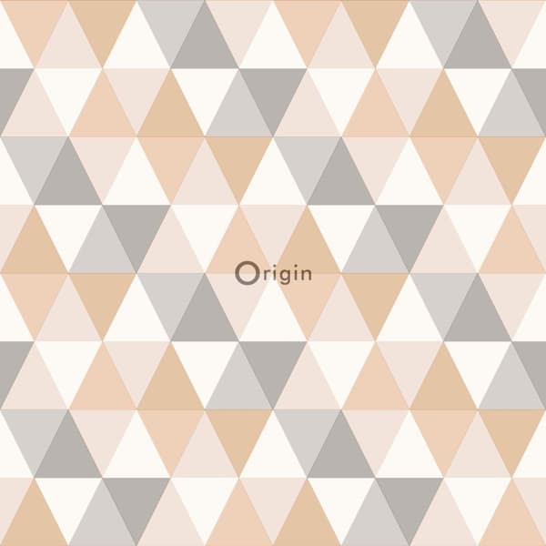 Origin Wallcoverings tapet grafiske trekanter beige 53 cm x 10,05 m