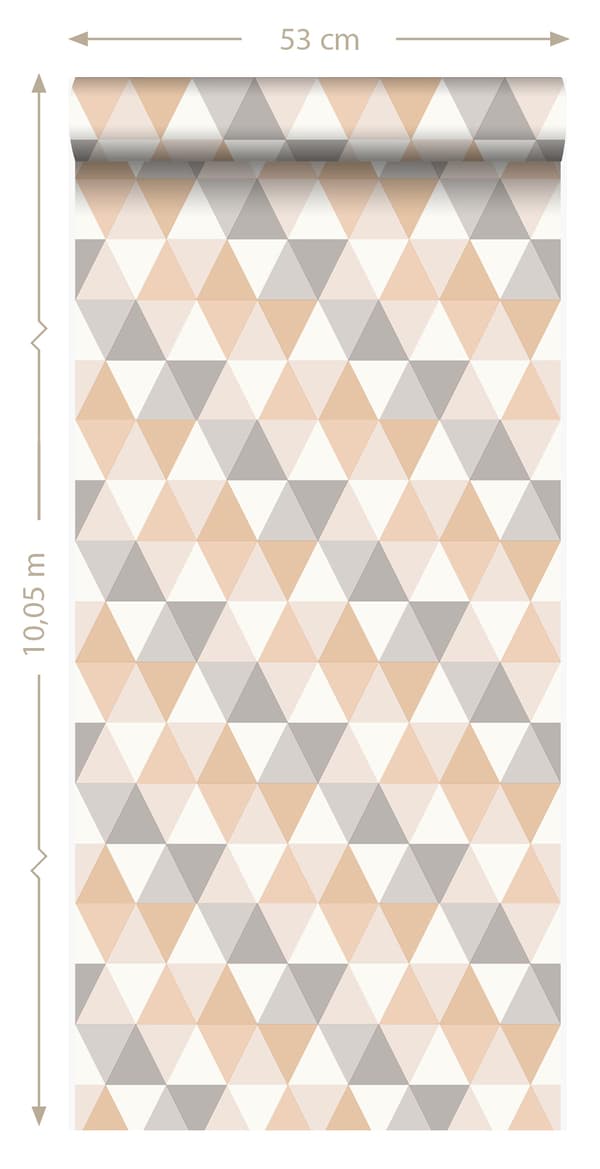Origin Wallcoverings tapet grafiske trekanter beige 53 cm x 10,05 m