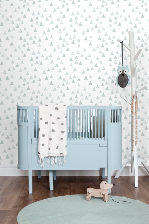 ESTAhome tapet grafiska trianglar vintage gråblått 0,53 x 10,05 m