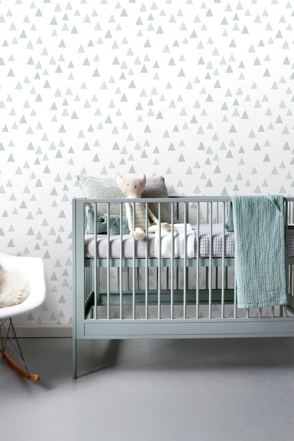 ESTAhome tapet grafiska trianglar vintage gråblått 0,53 x 10,05 m