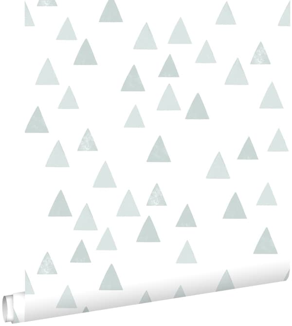 ESTAhome tapet grafiska trianglar vintage gråblått 0,53 x 10,05 m