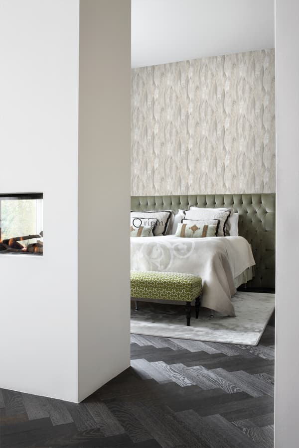 Origin Wallcoverings tapet löv varmt grått 53 cm x 10,05 m