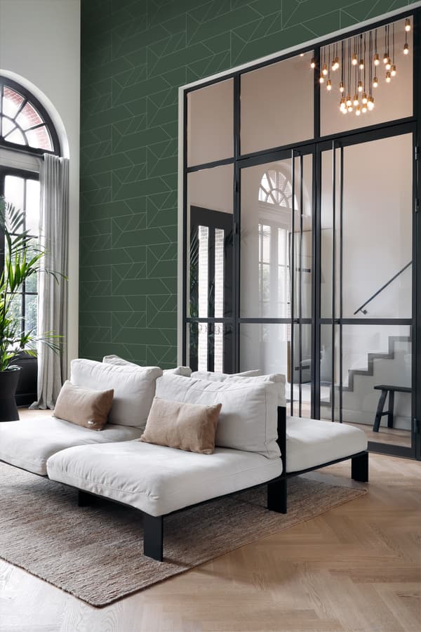 Origin Wallcoverings tapet grafiska linjer grönt 0,53 x 10,05 m