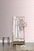 Miniatyrbild 3 av 8: ESTAhome tapet sicksackmotiv ljusrosa och vitt 53 cm x 10,05 m