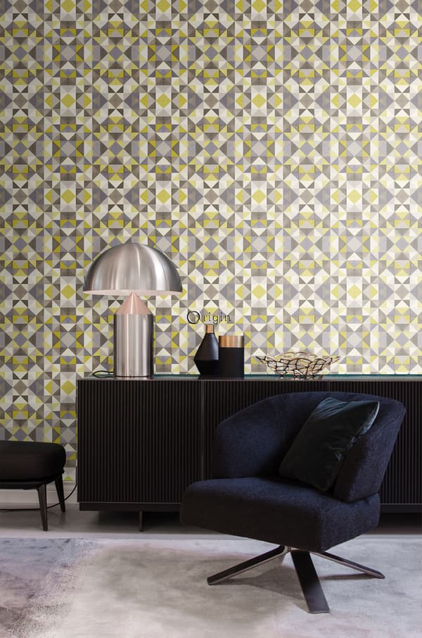 Origin Wallcoverings tapet kubisme okkergult 53 cm x 10,05 m
