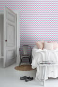 Miniatyrbild 4 av 7: ESTAhome tapet sicksackmotiv turkost och rosa 53 cm x 10,05 m
