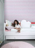 Miniatyrbild 2 av 7: ESTAhome tapet sicksackmotiv turkost och rosa 53 cm x 10,05 m
