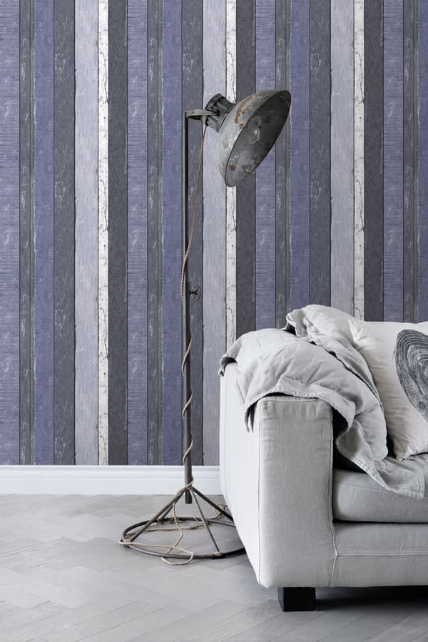 ESTAhome tapet träplankor blått 53 cm x 10,05 m