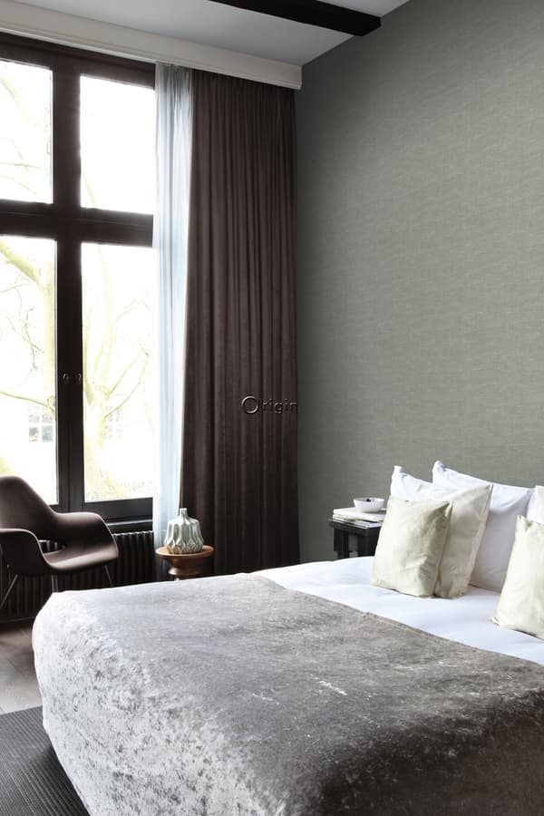 Origin Wallcoverings tapet linnedstruktur gråligtgrønt 0,53 x 10,05 m