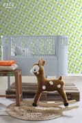 Miniatyrbild 2 av 8: ESTAhome tapet trianglar limegrönt, turkost och beige 53 cm x 10,05 m