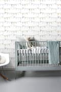 Miniatyrbild 3 av 8: ESTAhome tapet girlanger ljusgrått, beige och glänsande vitt 53 cm x 10,05 m
