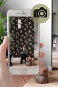Miniatyrbild 5 av 8: Origin Wallcoverings tapet blommor svart 53 cm x 10,05 m
