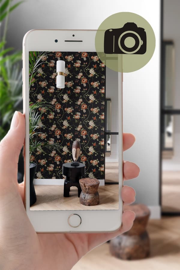 Origin Wallcoverings tapet blommor svart 53 cm x 10,05 m
