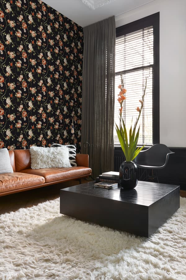 Origin Wallcoverings tapet blommor svart 53 cm x 10,05 m