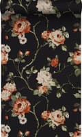 Miniatyrbild 1 av 8: Origin Wallcoverings tapet blommor svart 53 cm x 10,05 m