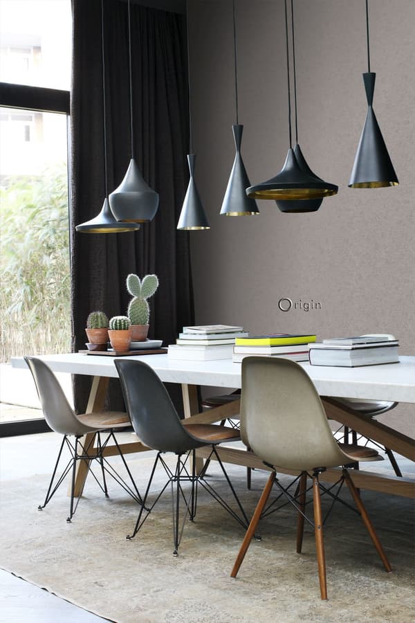 Origin Wallcoverings tapet enfärgad mullvadsgrått och glänsande brons 53 cm x 10,05 m