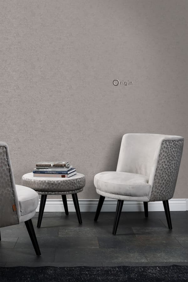 Origin Wallcoverings tapet enfärgad mullvadsgrått och glänsande brons 53 cm x 10,05 m